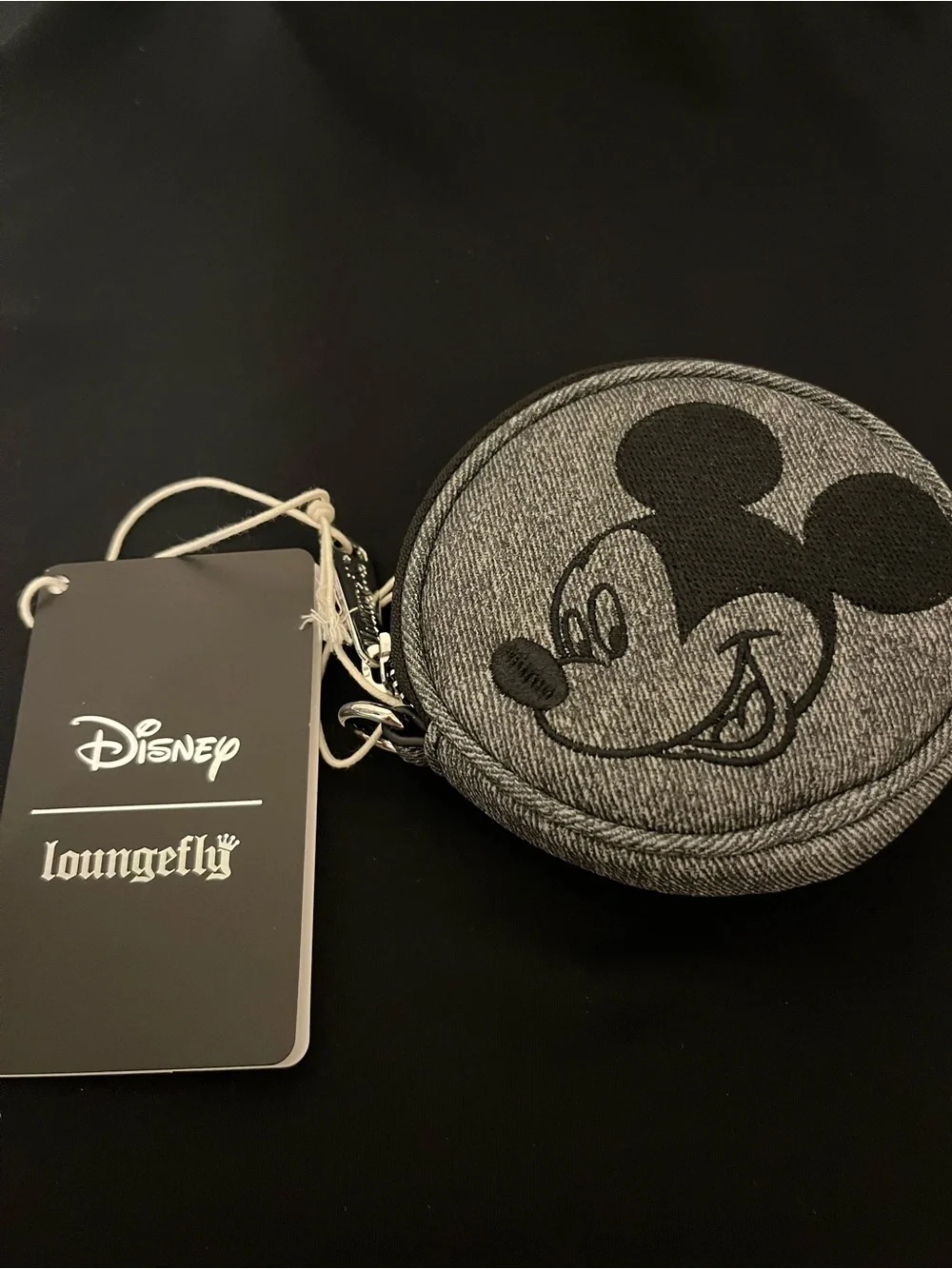 Loungefly Kids Grey Mickey Mouse Round Coin Purse